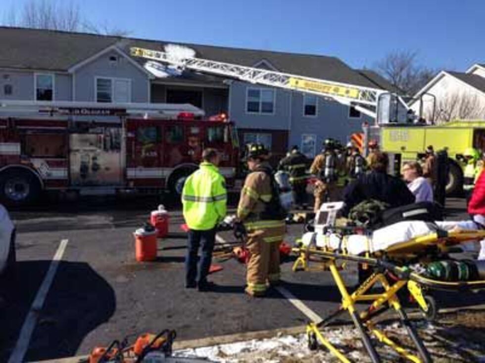 Oldham County firefighters quickly brought an apartment fire under control around noon Sunday...