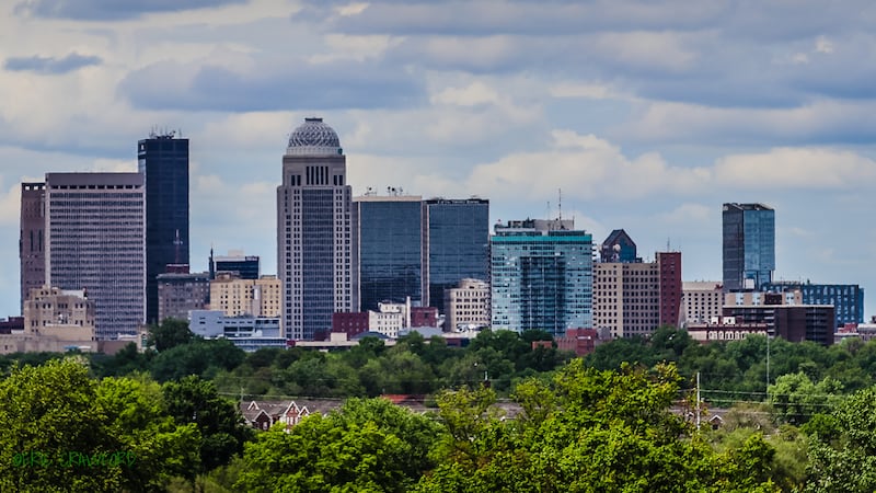 The downtown Louisville skyline