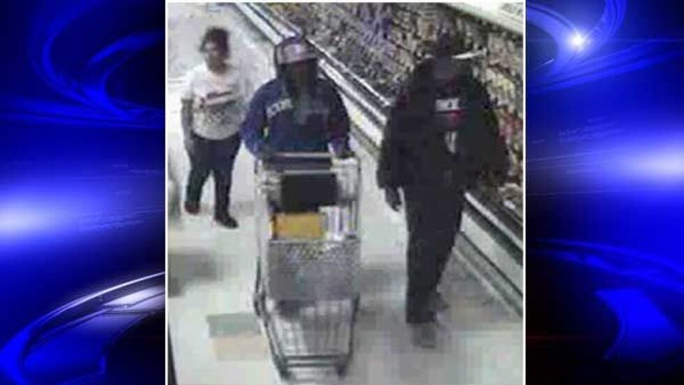 Surveillance photo of the three suspects in the shooting at Kroger on New Cut Road.