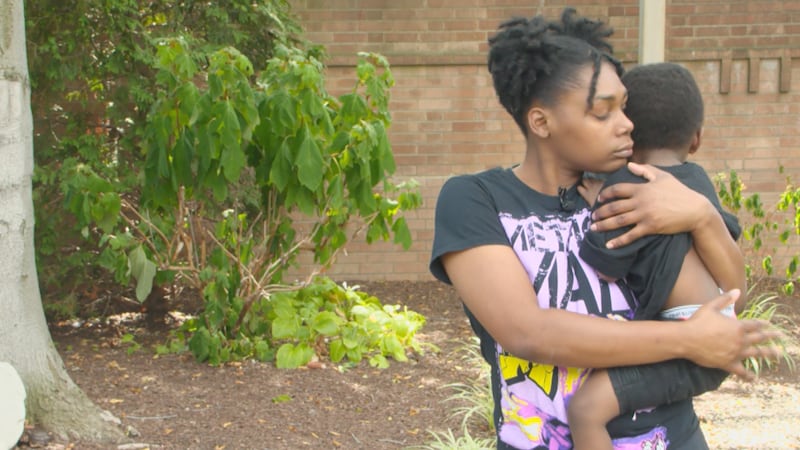 Ms. Robinson speaks after her child was kidnapped during SUV theft