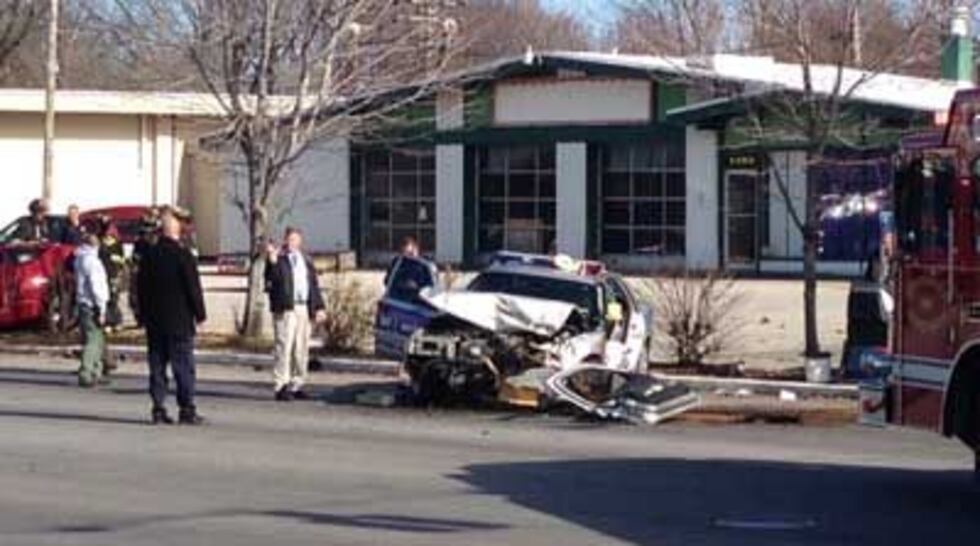 Jeffersonville Police Officer Robert Grinestaff was involved in a crash on the way to the...