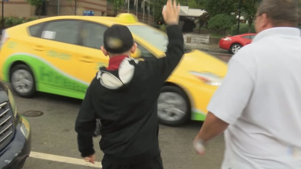 Jacob got to hail a cab. (Source: WAVE 3 News)