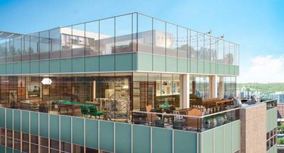 A rendering of the planned 29th Floor Sky Club at the 800 Tower City Apartments. (Source:...