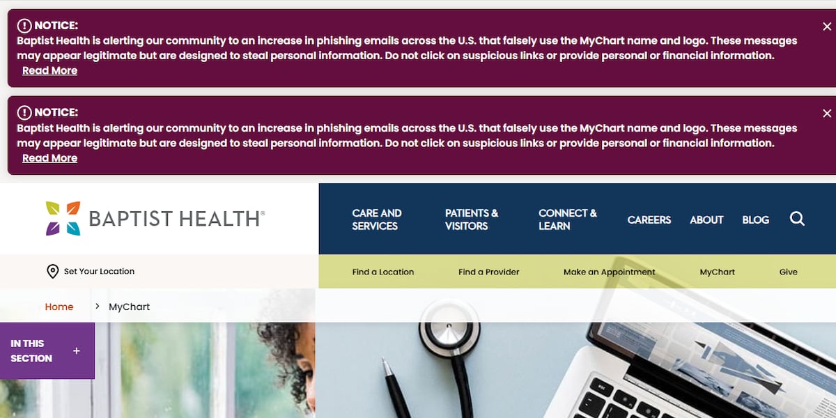 Baptist Health warns patients of MyChart phishing scam