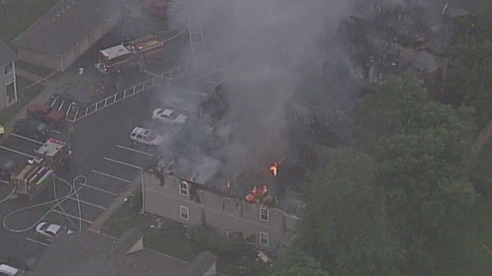 An aerial view of the fire. (Source: Air 3/WAVE 3 News)