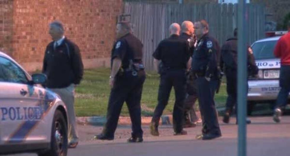 Numerous police officers responded to the scene.