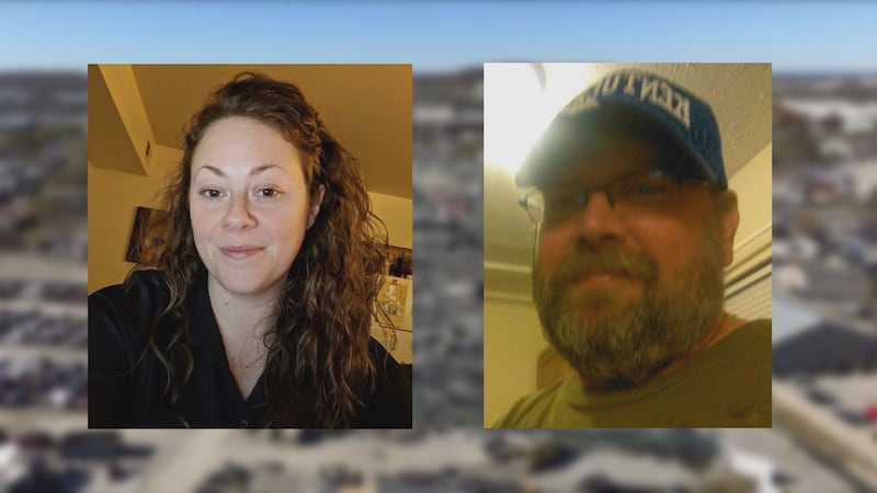 Grade A Auto Parts employees Megan Wasburn and John Loucks.