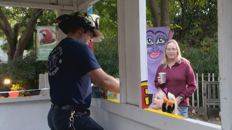 Firefighters handed out candy at the Boo at the Zoo.