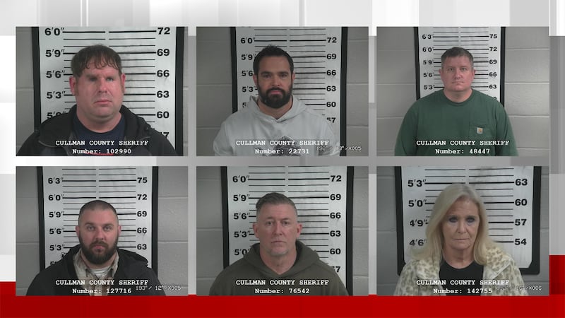 From left to right (top): Eric Michael Kelso, Jason Scott Wilbanks, William Andrew Shellnutt....