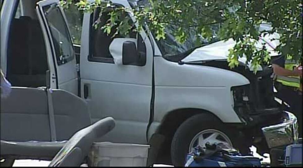 The van after the accident.