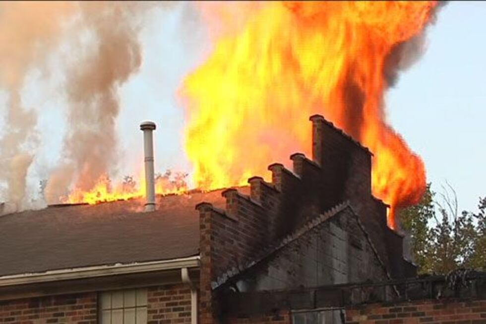 Picture of the apartment while it was on fire.