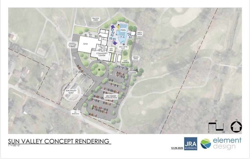 Renderings of the proposed new Sun Valley Pool. It will be a completely new pool facility with...