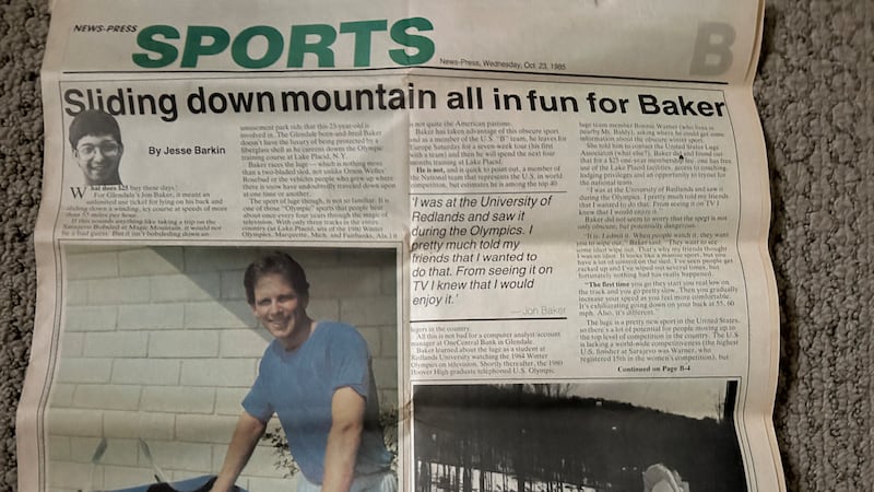 Baker's journey from sunny California to the frozen tracks of Olympic luge training reveals...