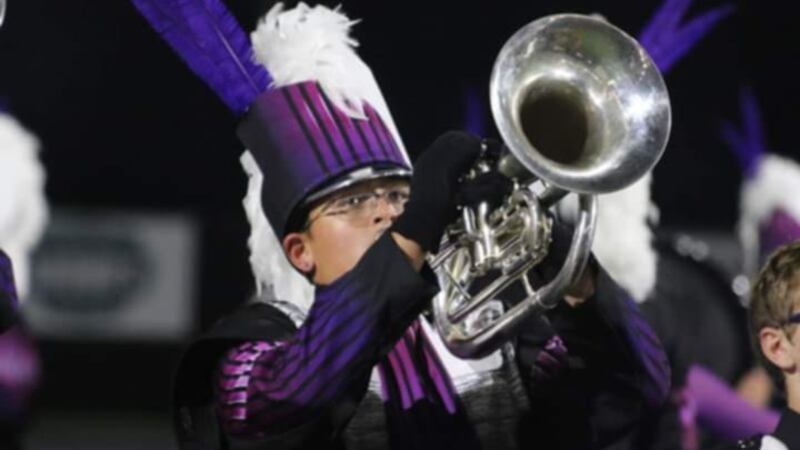 Landyn Ferren performs in uniform