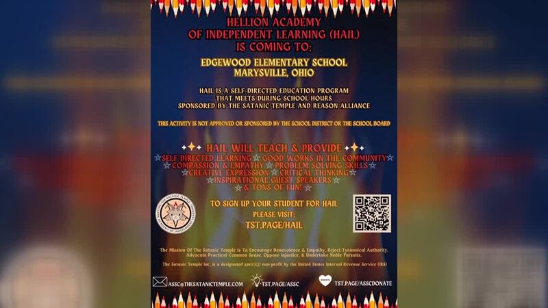 The Satanic Temple Group is offering a program to students at an Ohio elementary school.
