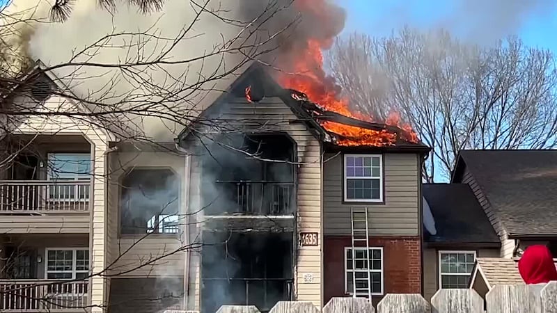 Crews are on scene at an apartment fire in Jeffersontown.