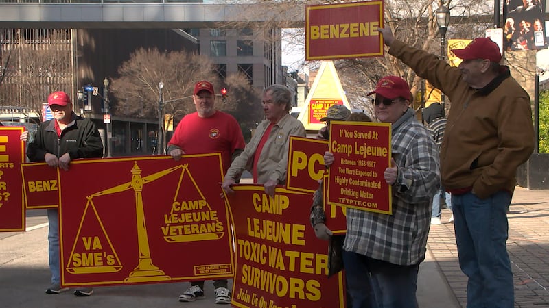Veterans gathered to protest outside the VA Louisville Regional Office on Wednesday calling...