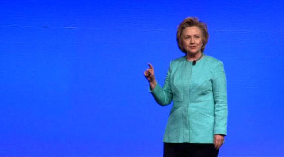 Hillary Clinton steered away from politics for most of the speech, focusing on religion and...