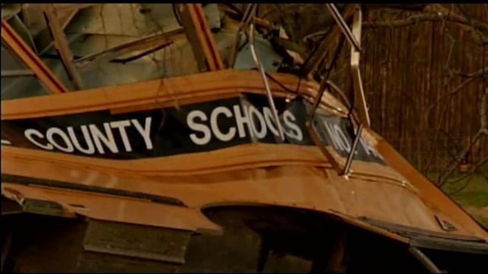 The bus involved in the crash.