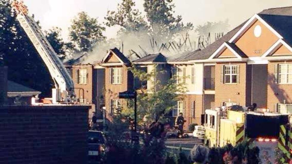 A WAVE 3 reporter says the roof of the building caved in. (Source: WAVE 3 News)