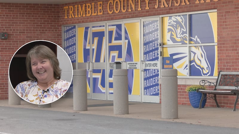 Christine Lake saw a man with a gun entering the parking lot of Trimble County Junior Senior...