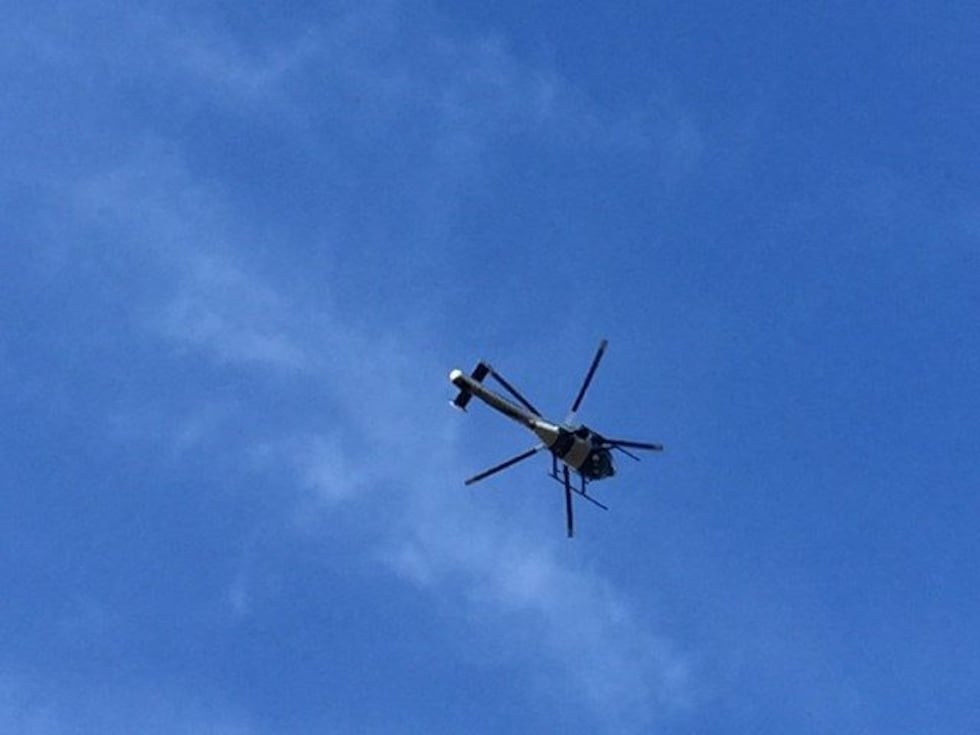 An LMPD helicopter searched for the gunman. (Source: Gordon Boyd, WAVE 3 News)