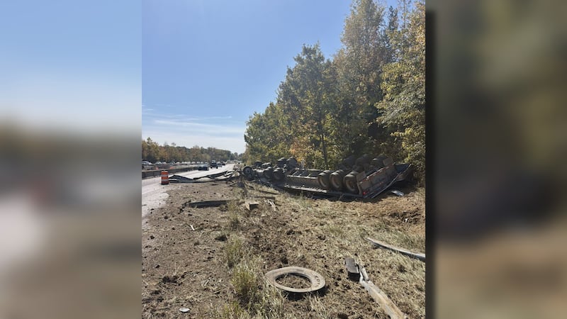 All southbound lanes were closed Friday on Interstate 65 due to an overturned semi.
