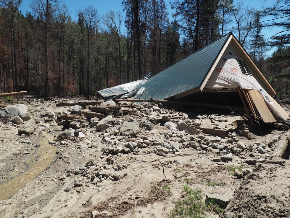 On July 4, 2022, intense rainfall triggered this debris flow that damaged a home in the 2021...
