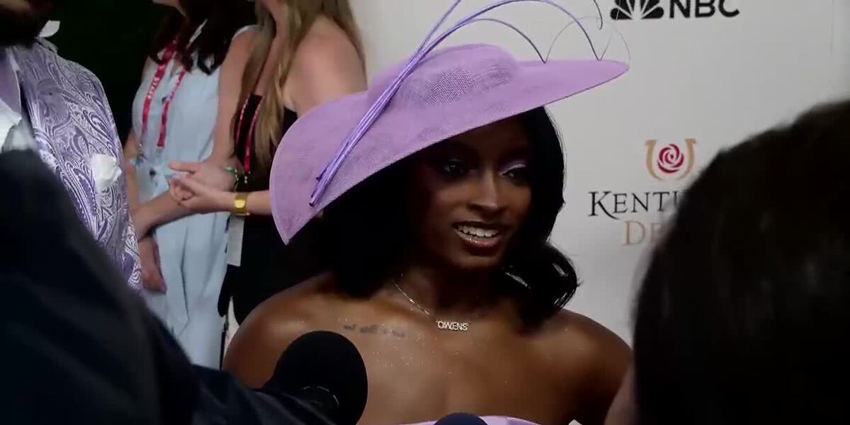 Olympic gold medal gymnast Simone Biles at the Red Carpet at Kentucky Derby 151 Olympic gold medal gymnast Simone Biles at the Red Carpet at Kentucky Derby 151