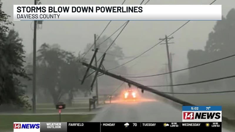 SR 56 closed in Daviess Co. due to downed power poles
