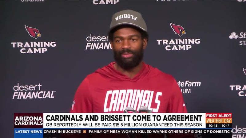 Quarterback Jacoby Brissett and the Arizona Cardinals agreed to a reworked one-year, $15...
