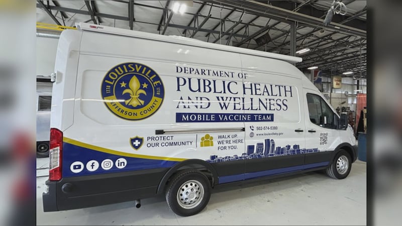 The new mobile immunization clinic stopped on South 4th Street in the Phoenix Hill...