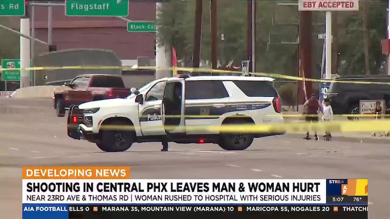 A woman is fighting for her life and a man is recovering after being shot in central Phoenix...