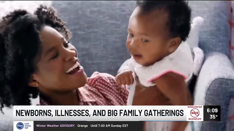 Pediatricians recommend babies have their first set of vaccines before going to large family...