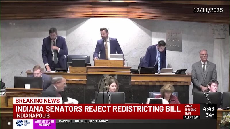 Indiana Senators have rejected the proposed House redistricting bill.